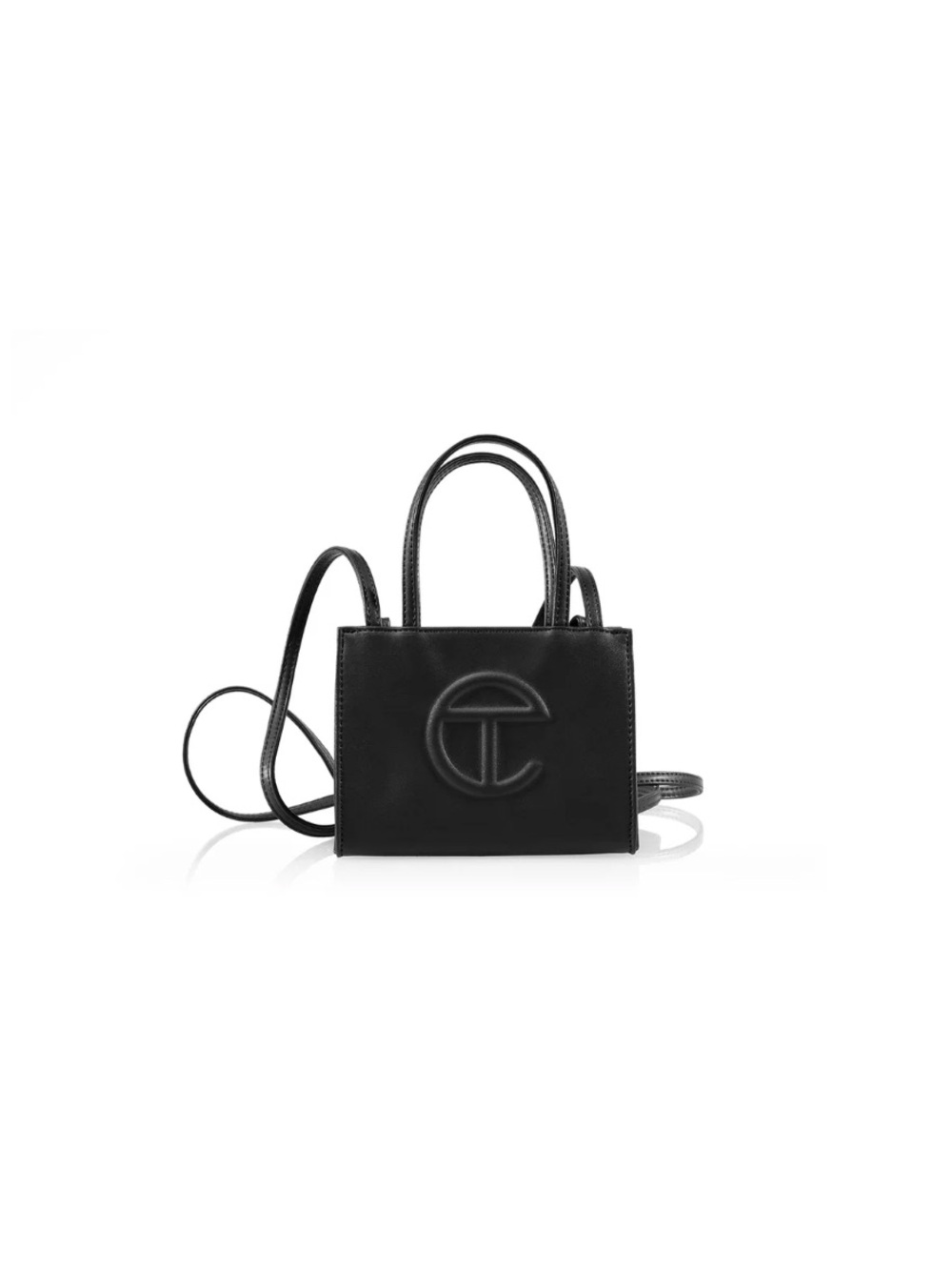 Telfar Small Shopping Bag - Black Leather Mini Tote